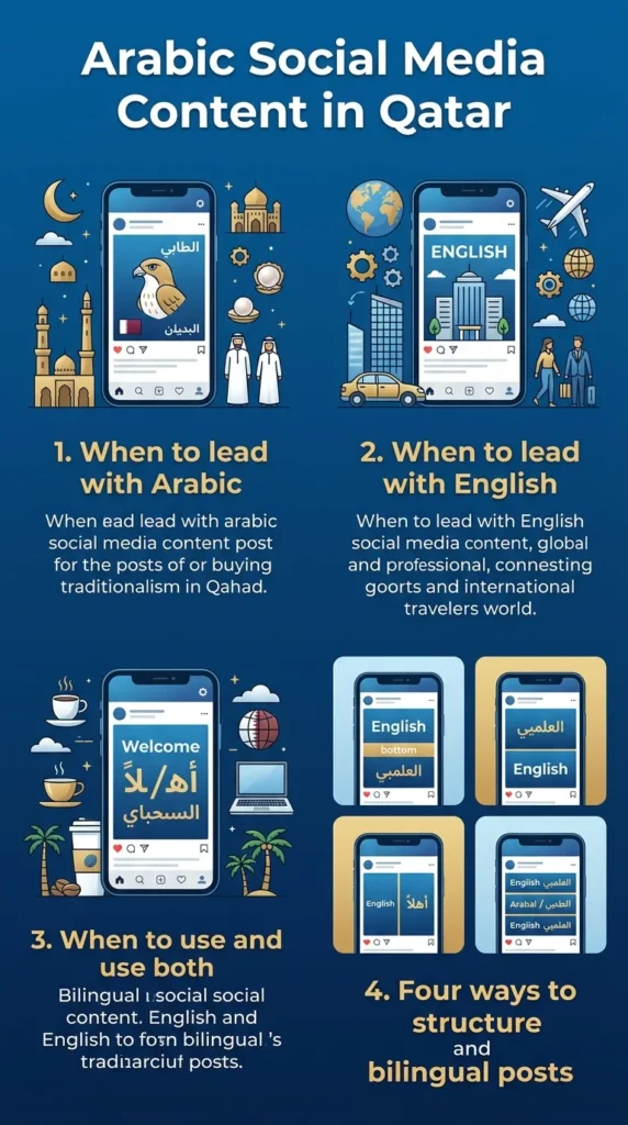 Arabic Social Media Content in Qatar: Arabic vs English